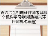 嘉兴冶金机电环评师考试哪个机构学习靠谱呢(嘉兴环评师机构靠谱)