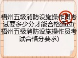 梧州五级消防设施操作员考试要多少分才能合格通过(梧州五级消防设施操作员考试合格分要求)
