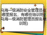 乌海一级消防安全管理员在哪里报名，有哪些培训班(乌海一级消防管理员报名培训班)