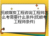 抚顺煤炭工程咨询工程师怎么考需要什么条件(抚顺考工程师条件)