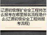 辽源初级煤矿安全工程师怎么报考在哪里报名流程是什么(辽源初级安全工程师报考流程)