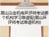 眉山冶金机电环评师考试哪个机构学习靠谱呢(眉山环评师考试靠谱机构)