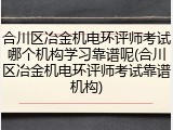 合川区冶金机电环评师考试哪个机构学习靠谱呢(合川区冶金机电环评师考试靠谱机构)