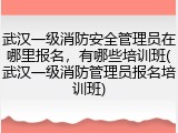 武汉一级消防安全管理员在哪里报名,有哪些培训班(武汉一级消防管理员报名培训班)