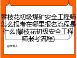 攀枝花初级煤矿安全工程师怎么报考在哪里报名流程是什么(攀枝花初级安全工程师报考流程)