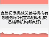 宜昌初级机械员辅导机构有哪些哪家好(宜昌初级机械员辅导机构哪家好)