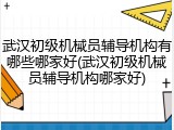 武汉初级机械员辅导机构有哪些哪家好(武汉初级机械员辅导机构哪家好)