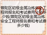 普陀区初级金属冶炼安全工程师报名和考试费用分别多少钱(普陀区初级金属冶炼安全工程师报名费和考试费多少钱)