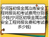 宁河区初级金属冶炼安全工程师报名和考试费用分别多少钱(宁河区初级金属冶炼安全工程师报名费和考试费多少钱)
