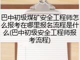 巴中初级煤矿安全工程师怎么报考在哪里报名流程是什么(巴中初级安全工程师报考流程)