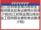松江区初级金属冶炼安全工程师报名和考试费用分别多少钱(松江初级金属冶炼安全工程师报名费和考试费多少钱)