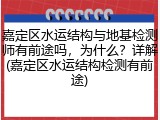 嘉定区水运结构与地基检测师有前途吗,为什么?详解(嘉定区水运结构检测有前途)