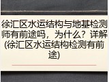 徐汇区水运结构与地基检测师有前途吗，为什么？详解(徐汇区水运结构检测有前途)