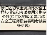 徐汇区初级金属冶炼安全工程师报名和考试费用分别多少钱(徐汇区初级金属冶炼安全工程师报名费和考试费多少钱)