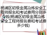 杨浦区初级金属冶炼安全工程师报名和考试费用分别多少钱(杨浦区初级金属冶炼安全工程师报名费和考试费多少钱)
