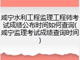 咸宁水利工程监理工程师考试成绩公布时间如何查询(咸宁监理考试成绩查询时间)