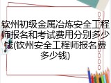 钦州初级金属冶炼安全工程师报名和考试费用分别多少钱(钦州安全工程师报名费多少钱)