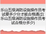 乐山五级消防设施操作员考试要多少分才能合格通过(乐山五级消防设施操作员考试合格分多少)