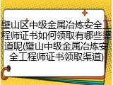 璧山区中级金属冶炼安全工程师证书如何领取有哪些渠道呢(璧山中级金属冶炼安全工程师证书领取渠道)