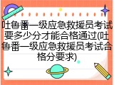 吐鲁番一级应急救援员考试要多少分才能合格通过(吐鲁番一级应急救援员考试合格分要求)