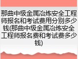 那曲中级金属冶炼安全工程师报名和考试费用分别多少钱(那曲中级金属冶炼安全工程师报名费和考试费多少钱)