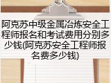 阿克苏中级金属冶炼安全工程师报名和考试费用分别多少钱(阿克苏安全工程师报名费多少钱)
