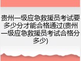 贵州一级应急救援员考试要多少分才能合格通过(贵州一级应急救援员考试合格分多少)