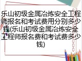 乐山初级金属冶炼安全工程师报名和考试费用分别多少钱(乐山初级金属冶炼安全工程师报名费和考试费多少钱)