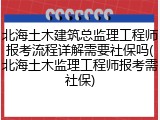 北海土木建筑总监理工程师报考流程详解需要社保吗(北海土木监理工程师报考需社保)