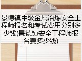 景德镇中级金属冶炼安全工程师报名和考试费用分别多少钱(景德镇安全工程师报名费多少钱)