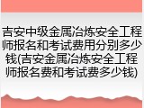 吉安中级金属冶炼安全工程师报名和考试费用分别多少钱(吉安金属冶炼安全工程师报名费和考试费多少钱)