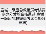 宣城一级应急救援员考试要多少分才能合格通过(宣城一级应急救援员考试合格分要求)