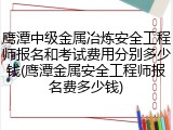 鹰潭中级金属冶炼安全工程师报名和考试费用分别多少钱(鹰潭金属安全工程师报名费多少钱)