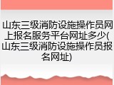 山东三级消防设施操作员网上报名服务平台网址多少(山东三级消防设施操作员报名网址)