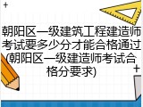 朝阳区一级建筑工程建造师考试要多少分才能合格通过(朝阳区一级建造师考试合格分要求)