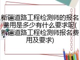 新疆道路工程检测师的报名费用是多少有什么要求呢(新疆道路工程检测师报名费用及要求)