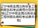 辽宁中级金属冶炼安全工程师报名和考试费用分别多少钱(辽宁中级金属冶炼安全工程师报名费和考试费多少钱)
