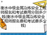 衡水中级金属冶炼安全工程师报名和考试费用分别多少钱(衡水中级金属冶炼安全工程师报名费和考试费多少钱)