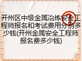 开州区中级金属冶炼安全工程师报名和考试费用分别多少钱(开州金属安全工程师报名费多少钱)