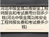 河北中级金属冶炼安全工程师报名和考试费用分别多少钱(河北中级金属冶炼安全工程师报名费和考试费多少钱)