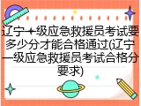 辽宁一级应急救援员考试要多少分才能合格通过(辽宁一级应急救援员考试合格分要求)