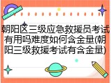 朝阳区三级应急救援员考试有用吗难度如何含金量(朝阳三级救援考试有含金量)