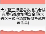 大兴区三级应急救援员考试有用吗难度如何含金量(大兴区三级应急救援员考试有含金量)