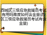 西城区三级应急救援员考试有用吗难度如何含金量(西区三级应急救援员考试有含金量)