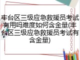 丰台区三级应急救援员考试有用吗难度如何含金量(丰台区三级应急救援员考试有含金量)