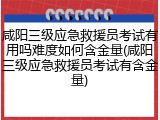 咸阳三级应急救援员考试有用吗难度如何含金量(咸阳三级应急救援员考试有含金量)