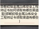 邯郸初级金属冶炼安全工程师证书如何领取有哪些渠道呢(邯郸初级金属冶炼安全工程师证书领取渠道有哪些)