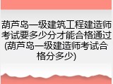 葫芦岛一级建筑工程建造师考试要多少分才能合格通过(葫芦岛一级建造师考试合格分多少)