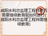 咸阳水利总监理工程师是否需要继续教育呢如何进行(咸阳水利总监理工程师需继续教育)