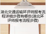 湖北交通运输环评师报考流程详细步骤有哪些(湖北环评师报考流程步骤)